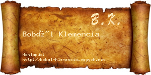 Bobál Klemencia névjegykártya